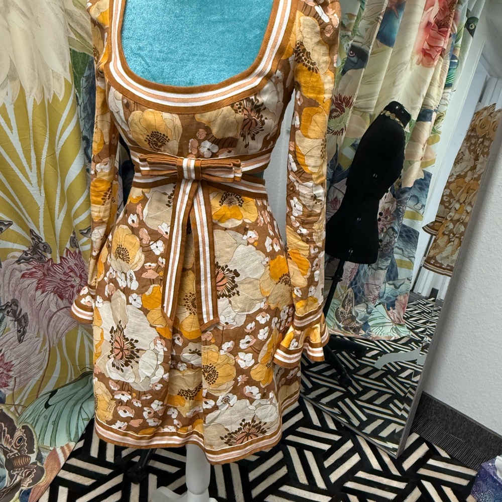 Zimmermann vintage Cream and Brown floral dress